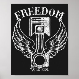 Póster pistón vintage alas retro pistón