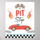 Póster Pit Stop Blue Race Car Two Fast Boy Birday (Frente)