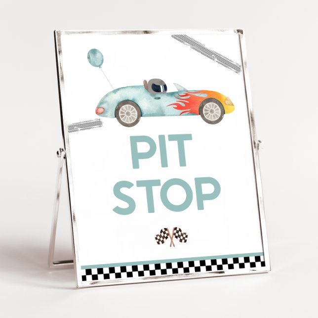 Póster Pit Stop Race Car Birday Party Rótulo (Subido por el creador)