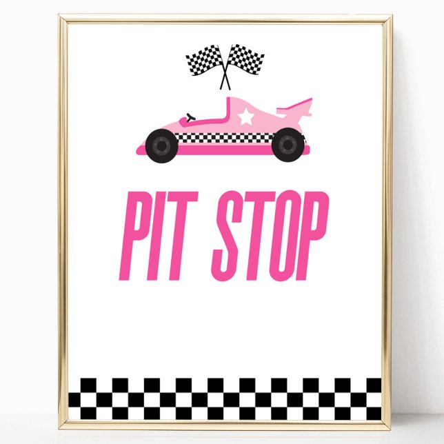 Póster Pit Stop Rótulo de mesa de Fiesta de coches con ll (Subido por el creador)