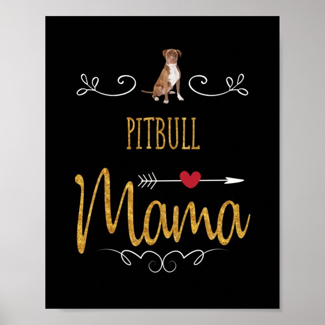 Póster Pitbull ama mucho a mamá (Frente)