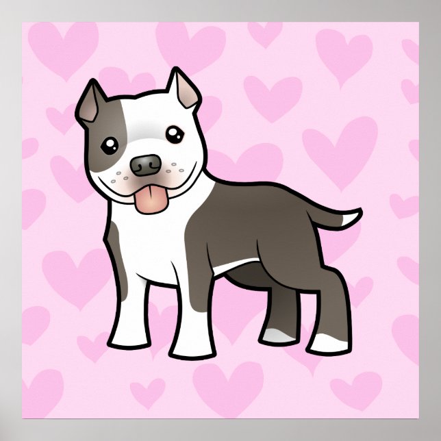 Póster Pitbull / American Staffordshire Terrier Love (Frente)
