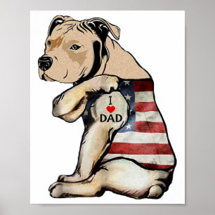 Póster Pitbull Amo El Día De Los Padres De Tattoo
