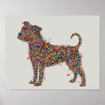 Pitbull Butterfly Silhouette Art | Bully Dog Lover