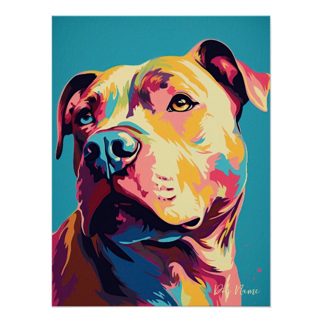 Póster Pitbull Dog 001 - Bruno Pokopen (Anverso)
