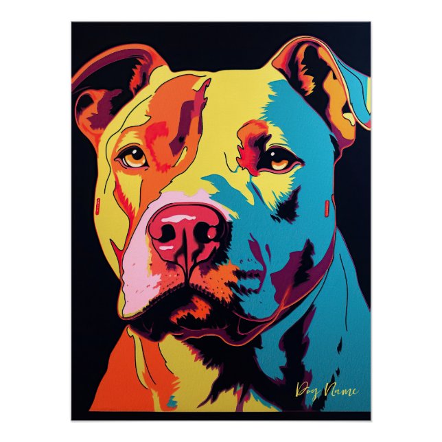 Póster Pitbull Dog 002 - Bruno Pokopen (Anverso)