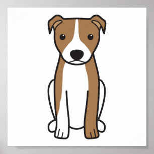 Póster Pitbull Terrier americano (oídos naturales)