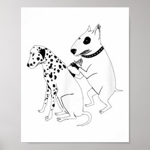 Póster Pitbull Terrier Dog Animal Dalmatian Tattoo Puppy