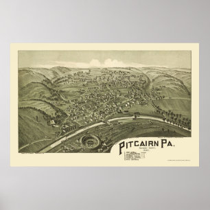 Póster Pitcairn, PA Panoramic Map - 1901