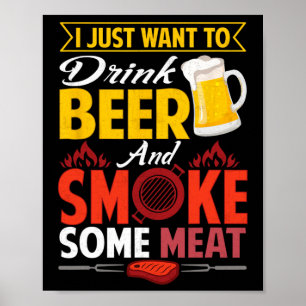 Póster Pitmaster Shirt Gift Tee Beer Beer Humo Carne Bbq