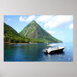 Póster Pitons de Santa Lucía