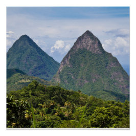 Póster Pitons de Santa Lucía