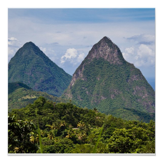 Póster Pitons de Santa Lucía (Anverso)