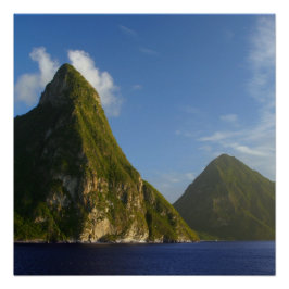 Póster Pitons de Santa Lucía