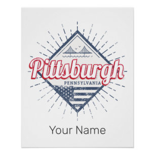 Póster Pittsburgh City Estados Unidos Pennsylvania Estado