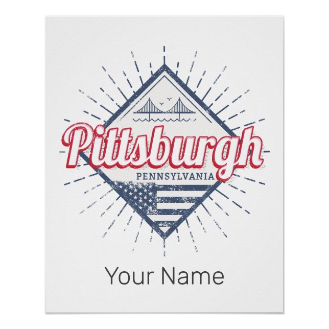 Póster Pittsburgh City Estados Unidos Pennsylvania Estado (Anverso)