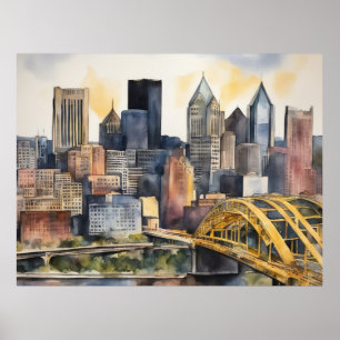 Póster Pittsburgh Cityscape