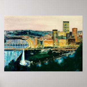 Póster Pittsburgh en Dusk
