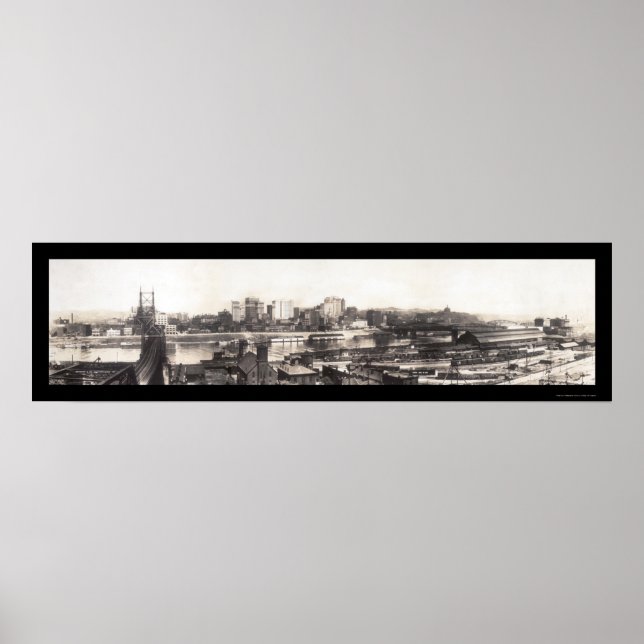 Póster Pittsburgh, PA Skyline Photo 1907 (Frente)