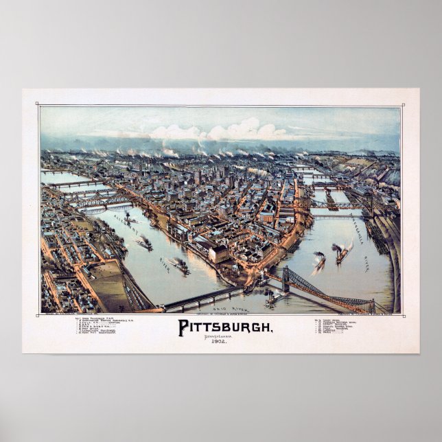 Póster Pittsburgh Pennsylvania 1902 (Frente)
