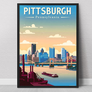 Póster Pittsburgh Pennsylvania Antiguo
