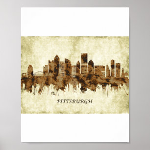 Póster Pittsburgh Pennsylvania Cityscape