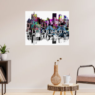 Póster Pittsburgh, Pennsylvania en graffiti