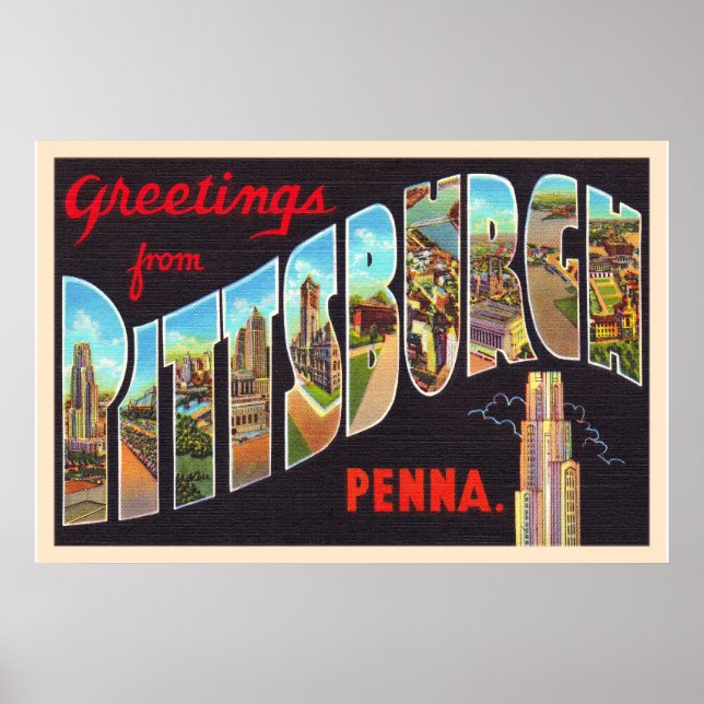 Póster Pittsburgh Pennsylvania PA  Large Letter Postcard (Frente)