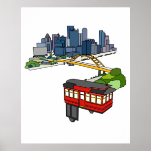 Póster Pittsburgh Pennsylvania Steel City Skyline Art Can