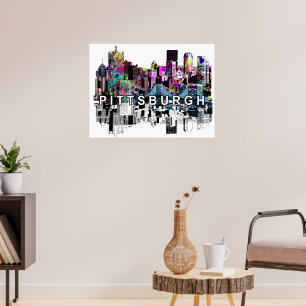 Póster Pittsburgh, Pensilvania en grafiti