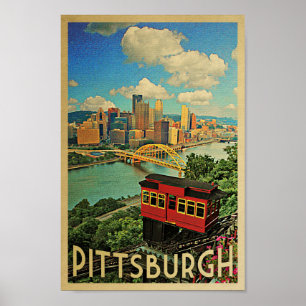 Póster Pittsburgh Poster Vintage Travel Duquesne Incline