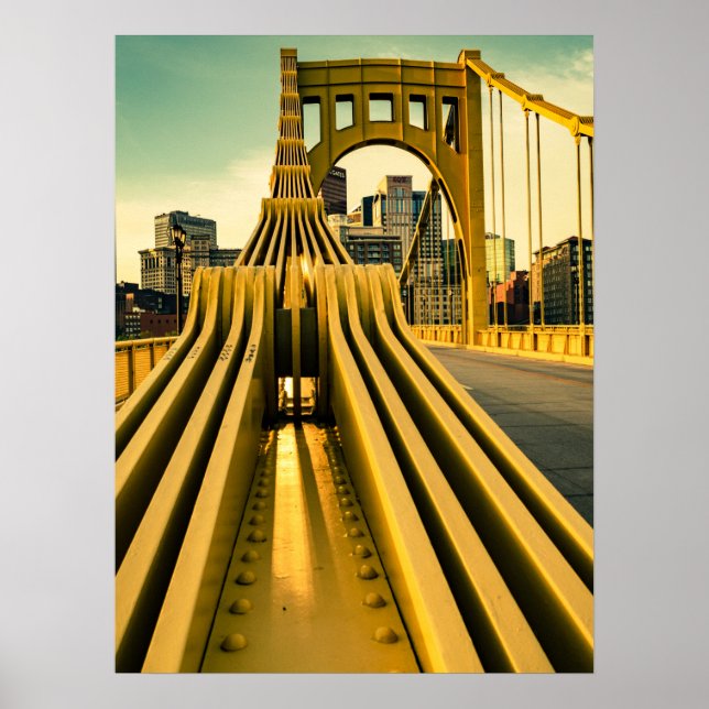 Póster Pittsburgh Steel City Skyline Bridge Pennsylvania (Frente)