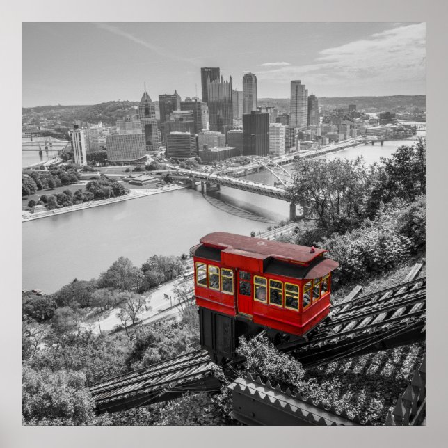 Póster Pittsburgh Steel City Skyline Incline Photography (Frente)