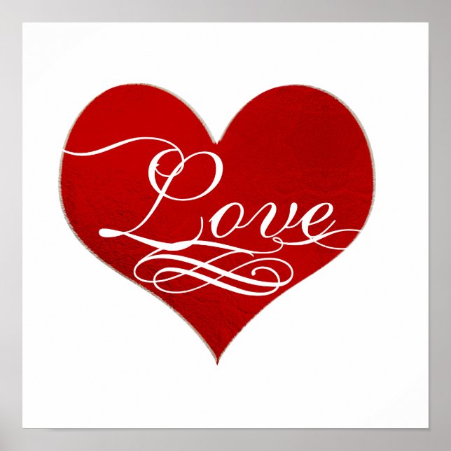 Póster PixDezines ama el corazón rojo (Frente)