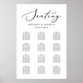 Póster PixDezines Caligrafía elegante, gráfico de asiento