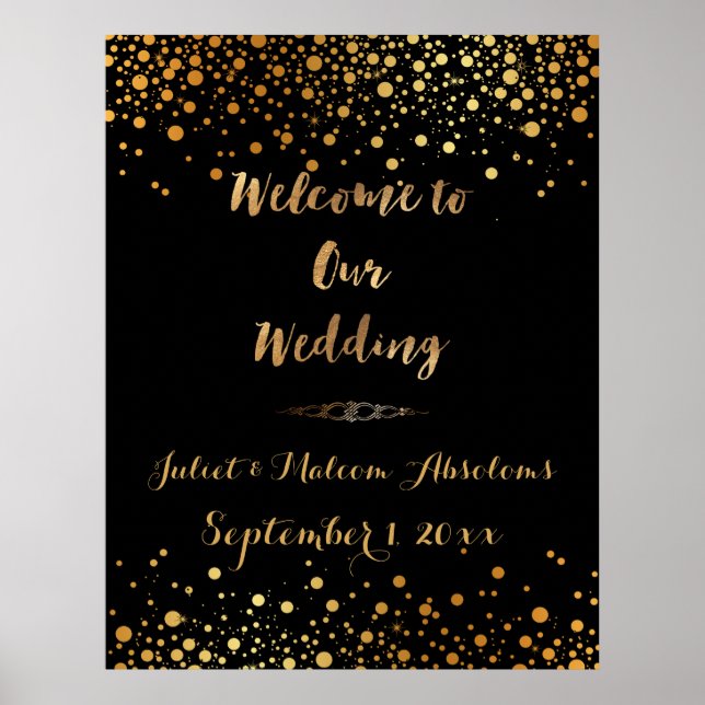 Póster PixDezines dazzled/faux gold/specks/DIY reception (Frente)