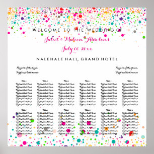 Póster PixDezines dazzled rainbow/seating chart