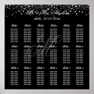 Póster PixDezines dazzled silver specks/seating chart