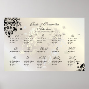 Póster PixDezines Dolcè Damask/Tabla de asientos/Alfa