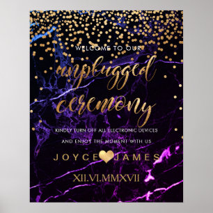 Póster PixDezines Faux Gold/MARBLE CEREMONIA SIN PLUGAR