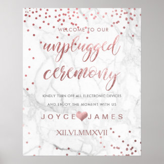Póster PixDezines Faux Rosa Gold/DIY CEREMONIA SIN PLUGAR