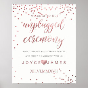 Póster PixDezines Faux Rosa Gold/DIY CEREMONIA SIN PLUGAR