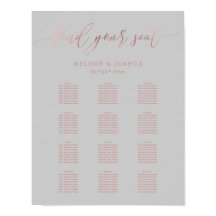 PixDezines Faux Rosa Gold Script, Tabla de asiento