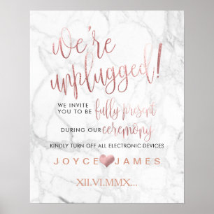 Póster PixDezines Faux Rosa Gold #UNPLUGGED CEREMONY