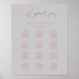 Póster PixDezines Faux Rose Gold Script, Gráfico de Asien