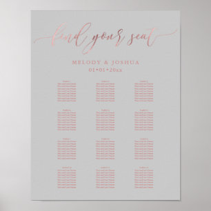 Póster PixDezines Faux Rose Gold Script, Gráfico de Asien