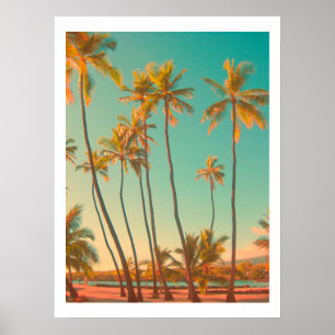 Póster PixDezines hawaiano vintage playa/honaunau