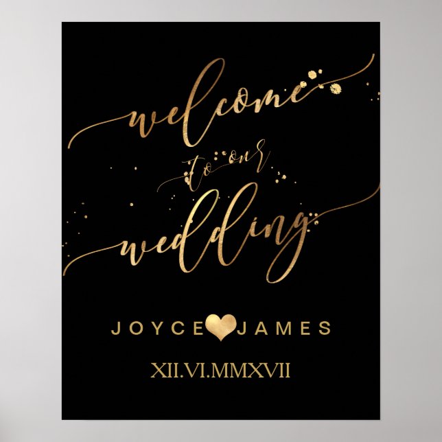 Póster PixDezines MARBLE+FAUX GOLD SCRIPT/WELCOME (Frente)