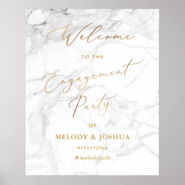 Póster PixDezines Mármol + Falso Oro Bienvenida Compromis