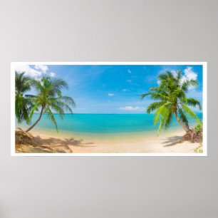 Póster PixDezines Paraíso/ Vista Panorámica Isla Tropical